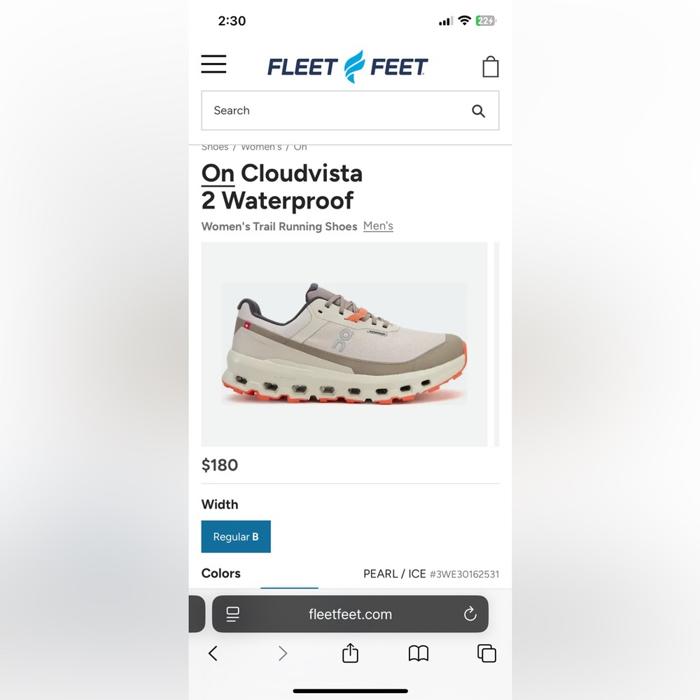 On CloudVista 2 Waterproof Womens Pearl Ice Size 9 Brand New